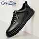 Goldlion men's shoes round-toe men's sneakers simple black cowhide business casual leather shoes for men black 40