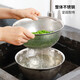 Shuangshan 304 stainless steel basin kitchen sink drain basket household multi-functional cooking basin egg beater and basin (drain basin + cooking basin) - inner diameter 27cm4L