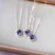 DL 1998 Fat Donglai same style tanzanite necklace Japanese agete Akado natural l natural female light luxury retro amethyst 18K amethyst tanzanite necklace