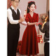 
Seidelle (SAIDELE) toasting clothes for a small bride can wear daily engagement dress for red dress for women in summer French wine red L (recommended 106-115 Jin [Jin equals 0.5 kg])