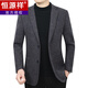 恒源祥男士加厚款西服外套羊毛呢中老年便服单西宽松雪尼尔西装秋冬季 562藏青色(羊毛呢) M 170【建议100-120斤穿】