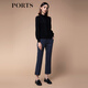 PORTS autumn and winter new women's nine-point pants vertical striped trousers SM9P008NFF081 Zhangqing striped XS (2)