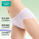 All Cotton Times Women's Underwear Women's Skin Mid-waist Briefs 3 Packs Glossy Gray + Avocado Green + Glitter Blue 165