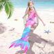 Ruiyang Meerjungfrau Kleidung Prinzessin Schwanz Badeanzug Girl Split Bikini Baby Badeanzug Neues heißes Frühling farbenfrohe dreiteilige Set + Krone + Halskette 4-teilige Set 130 cm
