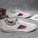 Yiqi canvas men's shoes 2025 new summer breathable thin fashion casual board shoes one foot lazy old Beijing cloth shoes 8J21 meters blue 41