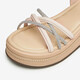Heshe (TATA) thick sole strap sandals for women's beach fairy sandals summer WM301BL4 Pink/Silver 37