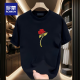 Romon kurzärmeligte T-Shirt für Männer und Frauen Paare tragen trendige runde Hals gedrucktes T-Shirt Cotton Einfach lose, vielseitig halbärmelig.
