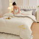 Antarctic (home) Class A milk velvet embroidered quilt in winter thickened warm quilt in winter college dormitory single quilt core quilt beige [3 seconds speed 150x200cm [Spring and autumn quilt about 4 Jin [Jin equals 0.5 kg]]
