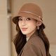 Tilburg star's same style hat for women in autumn and winter, elegant and versatile bucket hat for women, high-end warm wool fisherman hat for women, dark coffee color, 100% Australian fine wool M (56-58cm)