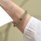 Jade fruit green Hotan Jade Bracelet South Red Bracelet Simple original design to give your girlfriend gift hand circumference 1517cm