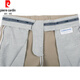 Pier Cardin Sommer Neue lässige dünne Hosen Maulbeer-Seide drapierte europäische Version Mid-T-Tants Hosen mittleren Alters und junge Männer trendige Hosen Burgund 9905# 30 (2,3 Fuß)