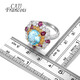 CAJJ Francois 5.70 carat topaz ring for women, natural colored gemstone, 925 silver inlaid jewelry, No. 13