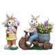 Yi Mingyuan courtyard decoration floor-standing simulation rabbit ornaments living room balcony crafts outdoor animal sculpture flower pot landscape combination 4