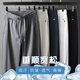 罗蒙（ROMON）桑蚕丝男士休闲裤夏季薄款宽松直筒冰丝裤子男中年爸爸运动长裤子 深蓝 XL