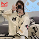 Cat Man (MiiOW) pure cotton pajamas for women in spring and autumn new long-sleeved trousers loose cardigan sweet cartoon cute home clothing set 9214 L [recommended 100-120Jin [Jin equals 0.5 kg]]