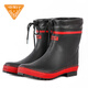 Very good (Jolly Walk) Rubber Rain Shoes Waterproof and Anti-Slip Rain Boots Fashionable rubber shoelaces and mouth-protecting shoes for men JW258-1 Classic black/red (all inclusive lower edge) 41