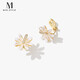 Mck Daisy Flower Earrings Ear Clips for Women Without Holes Clip Earrings Girlfriend Chinese Valentine's Day Gift Ear Clips