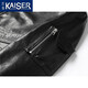 
Kaiser (KAISER) genuine leather leather jacket for men Hepburn grade goat leather jacket vertical lapel motorcycle leather jacket young commuter business jacket black XL (175) (suitable for 120-140Jin [Jin equals 0.5 kg])