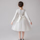 Dev Ake Children's Little Host High-end Evening Dress Girls Big Children's Puffed Skirt Piano Performance Clothes Princess Dress Girls Student DK683 Short Long Sleeve Light Blue [Add Fleece] 130 (Suggested 41-50Jin [Jin equals 0.5 kg])