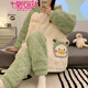Modal Pyjamas für Frauen im Herbst und Winter, verdickter und warmer Korallenmerkt, können außen mit dreischichtiger Baumwollstudentin Flanell Home Wheel 7027 m [empfohlen, 90-100 Jin zu tragen [Jin gleich 0,5 kg]]]
