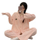 Lanmiao Lamiu Pyjamas für Frauen im Herbst und Winter reines Baumwoll mit Brustpolster integriert Langhülle Lange Hosen High-End-Frühling und Herbst Dünne Strickjacke Home Clothing Set G694 (reines Baumwoll mit Brustpolster) xl Größe Höhe etwa 170 Gewicht 120-140jin [Jin gleichen 0,5 kg]