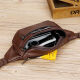 Cool kangaroo waist bag men's genuine leather cowhide multifunctional large capacity oblique crossing construction site work running waist new mobile phone bag 866 gray