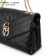 Pierre Cardin Bag (Pierre Cardin) Fashion Sac à bandoulière polyvalent pour les femmes Business Casual Capine Cow Hide Hands pour petite amie Black
