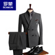 ROMON FANHOMME suit men's British style double-breasted business casual suit three-piece groom's wedding dress black (suit + pants) M 48