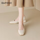 Daphne Single -Schuhe für Frauen Schaffell Dicke Absätze Vielseitige High Heels pendeln bequeme Frauenschuhe 4023101373 Beige 38