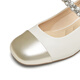 Tianmeiyi shoes women's shoes mall same thick heel French retro single shoes Mary Zhen shoes spring and autumn style BJ761CQ4 beige 37