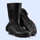 Weier Dun Regenstiefel Herren-Mitte Regenschuhe bequeme Tragenresistente schmutzresistente Anti-Rutsch-Rutsch-Regenstiefel wasserdichte Schuhe Regenstiefel [schwarzer Mid-Call] 40