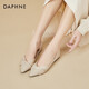 Daphne Single -Schuhe für Frauen im Sommer speicherte Zehen Temperament Flache Schuhe bequem und vielseitige Frauenschuhe 4022101132 Beige 38