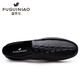 
Fugui Bird Summer Beanie Men's Real Leather Lazy Casual Leather Shoes Soft Sole Breathable Business Driving Daddy Shoes Yulin FG9898 Black 38