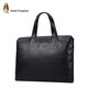 Hush Puppies Briefcase Men's First Layer Cowhide Thin Laptop Bag Business Large Capacity Fashionable Father's Day Gift for Boyfriend