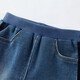 
British off-season autumn and winter baby pants baby plus velvet warm wool base trousers denim blue YRKCJ41236A 110cm