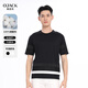 O'JACK 120 long velvet cotton short-sleeved T-shirt men's casual Korean version high-stack cotton comfortable breathable round neck T-shirt XTS3519 white 010 XXL/54 size 185cm/165-180Jin[Jin equals 0.5 kg]