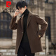 Pier Cardin Caballa de lana Pure Pure de lana para el abrigo de lana de doble cara para hombres Autumno de otoño e invierno en espesor negro M 170