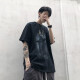 
POUM short-sleeved T-shirt men's summer thin dark European and American high street trendy top printed hip-hop half-sleeved base T-shirt men CWLFS-CL1047 black 2XL