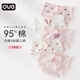 Ove ropa interior infantil para niñas buñales de algodón de algodón primavera y otoño boxer de esquina plana superior pantalones cortos para niños grandes 11155 grid de grid de púrpura 4 110cm