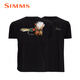Simms Neue kurzärmelige T-Shirt Frühling und Sommer atmungsaktiv und bequeme Jungen Fashion Luya Outdoor-Angelanzug Weiche und komfortable, schnell trocknende PG-14099 Black S