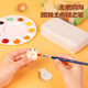 得力(deli)2斤装白色陶泥石塑粘土套装diy手工陶艺雕塑风干免烤袋装附12色水粉颜料和调色盘儿童生日礼物