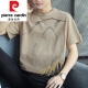 
Pier Cardin ice silk short-sleeved T-shirt men's summer new half-sleeved base shirt men's youth loose casual T-shirt top men's clothing 829 khaki M