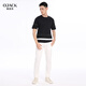 O'JACK 120 long velvet cotton short-sleeved T-shirt men's casual Korean version high-stack cotton comfortable breathable round neck T-shirt XTS3519 white 010 XXL/54 size 185cm/165-180Jin[Jin equals 0.5 kg]
