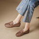 Kanglibi genuine leather soft sole mother shoes single shoes middle-aged and old comfortable and not tired leather shoes middle-aged and old young and non-slip women's shoes spring and autumn style 677 hole style bean paste color mother comfortable and good shoes 39