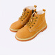 Tylanis winter boys' shoes children's Martin boots plus fleece leather medium-sized children's short boots retro soft sole Martin boots yellow 30 shoes inside length 20.0cm