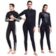 Tiannan Brothers (TNBROTHERS) 153mm one-piece wetsuit for men, warm swimsuit, women's long-sleeved cold-proof snorkeling wetsuit, surfing and sun protection 1 short style 1 point 5mm black gray back zipper XS