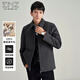 
EMZ Ordos [full wool] Men's early spring wool business jacket Warm casual wool jacket Medium gray M 170/92A