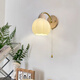 
ZHUANSI bedside wall light bedroom simple new style pull-line switch log living room staircase corridor corridor background wall hanging lamp ZS689+ gold stripe cover + pull-line switch three-color light