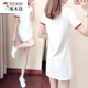 
Woodpecker's new ice silk summer lapel T-shirt for women's short-sleeved sports and casual small polo shirt mid-length women's dress AL829 black L 103-113Jin[Jin equals 0.5 kg]