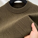 
Hengyuanxiang 100% pure cardigan men's round neck 2025 autumn and winter new solid color versatile pullover knit sweater trend 150010 medium gray thick model M 170/48/105